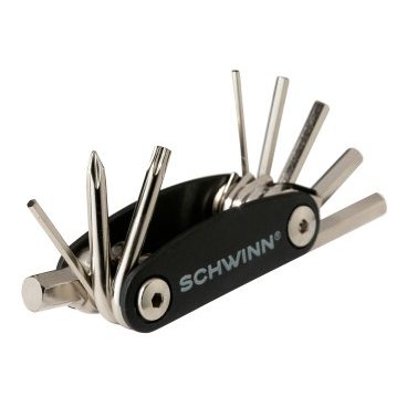 Мультитул велосипедный SCHWINN 9 in 1 tool, шестигранники, крестовая отвертка, Torx Т25, чёрный, SW76106-6
