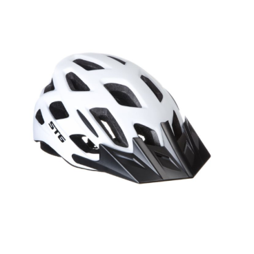 Фото Велошлем STG HB3-2-D, с фиксированной застежкой, бело-черный, Х98576