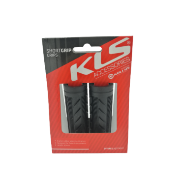 Грипсы велосипедные KELLYS KLS SHORTGRIP, длиной 90 мм, кратон, с заглушками, черные