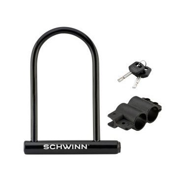 Замок велосипедный SCHWINN Basic U-Lock, U-образный, на ключе, чёрный, SW77693A-3