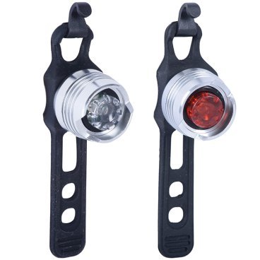 Фонари велосипедные OXFORD BrightSpot LED Lightset, комплект, 5/2 лм, 2 режима, серебристый, LD711S