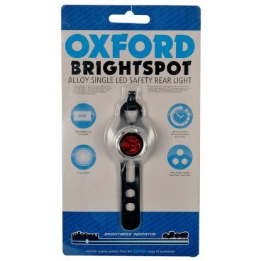 Фонарь велосипедный OXFORD BrightSpot LED Rear Light, задний, 2 лм, 2 режима, красный, LD713S