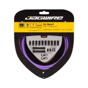 Набор велосипедных рубашек и тросиков переключения Jagwire Sport Shift Kit 2X, purple, UCK318