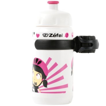 Фляга велосипедная ZEFAL LITTLE Z - Z-Girl, пластик, детская, 350 мл, белый/розовый, 162G