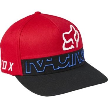 Бейсболка велосипедная Fox Skew Flexfit Hat, красный, 28338-122-S/M