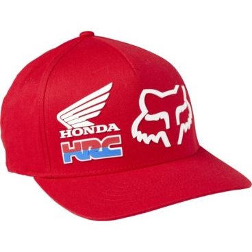 Бейсболка велосипедная Fox Honda HRC Flexfit Hat, красный, 28341-003-S/M