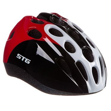 Шлем велосипедный STG HB5-3, детский/подростковый, черный/красный/белый, 2021