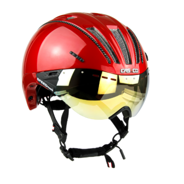 Велошлем Casco ROADSTER Plus red shiny, with visor, 04.3628.L