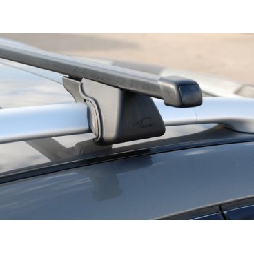 Багажная система "LUX" КЛАССИК, с дугами 1,2 м, прямоугольными, в пластике, для автомобилей, с рейлингами, NBS42556