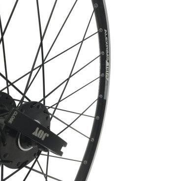 Колесо велосипедное переднее 26" алюминиевый, двойной обод AlexRims, пистонированный, DМ-19 (26")black