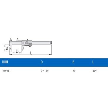 Штангенциркуль UNIOR, электронный, 0-150 мм, 270A