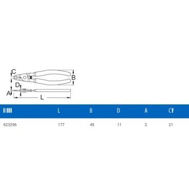 Щипцы UNIOR, для замыкающего звена, длина 177 мм, 1720/2DP