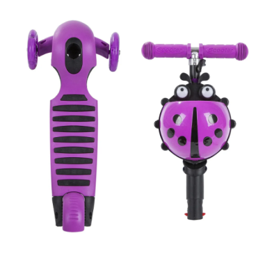 Самокат-трансформер Novatrack Disco-kids, 120/90 мм, с ручкой, фиолетовый, 120SB.DISCOKIDS.VL9, 2019