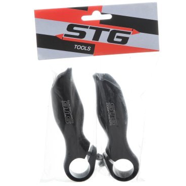 Рога велосипедные STG MD-HF21, алюминий, эргономичные,130 мм, чёрный, Х73995-5