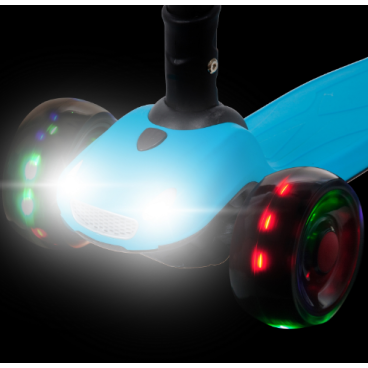 Самокат Novatrack RainBow, для детей, складной механизм на руле, синий, 120CBP.RAINBOW.BL20