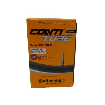 Камера велосипедная CONTINENTAL tube Cross, 28" S42, presta 42 mm, road, 32/47-622, 157 g, RA36540285