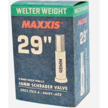 Камера велосипедная MAXXIS WELTER WEIGHT, 29"X1.75/2.4, 44/61-622, 0.8 мм, LSV48 (B-C), EIB00140700