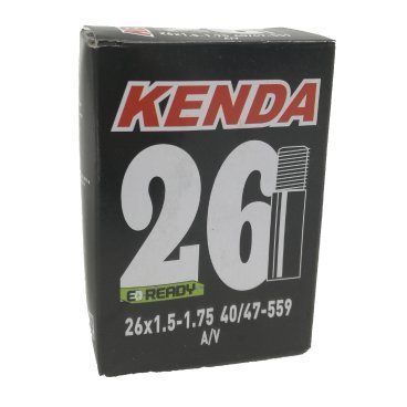 Камера велосипедная Kenda, 26''x1.5-1.75, a/v ниппель, черный, 511344