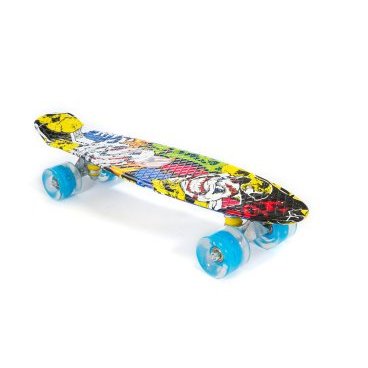 Скейтборд мини TRIX, 22" (56 см), пластик, "граффити", SKTX004BLPRN