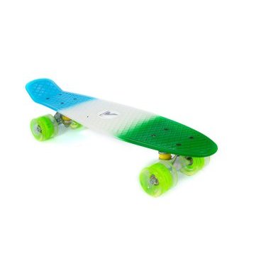 Скейтборд мини TRIX, 22" (56 см), пластик, зеленый/белый/голубой, SKTX002BLGWB