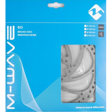 Тормозной диск M-WAVE BD-180, 180 мм, с болтами, 360633