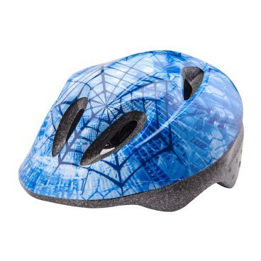Шлем велосипедный Stels MV-5, детский, out-mold, бело-голубой "паутинка", 2021