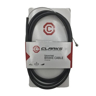 Комплект CLARK`S, рубашка+тросик 5095, задний тормозной MTB/Road 2P, 1800мм+2000мм, оцинкованный трос, черный, 3-606