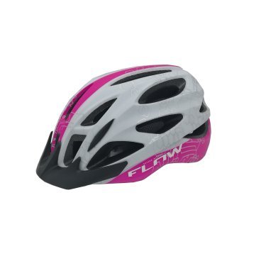 Шлем велосипедный  AUTHOR NEW, спортивный, Flow X9 191 Wht/Pink-Neon 17отверстий, INMOLD белый, 263г. 8-9001683