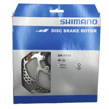 Ротор велосипедный Shimano RT54, 180мм, C.Lock, только для пласт колод ESMRT54M