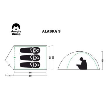 Палатка Jungle Camp Alaska 3, камуфляж, 70858