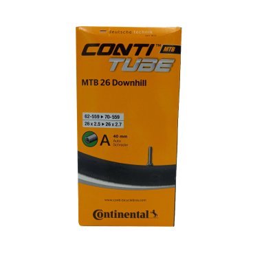 Камера велосипедная Continental MTB 26" Downhill, 57-559 / 70-559, A40, автониппель, 0181771