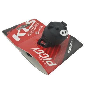 Фонарик задний KELLYS PIGGY чёрный: 2 красных LED, 2 режима, батарейки 2хCR2032 в комплекте, 74171