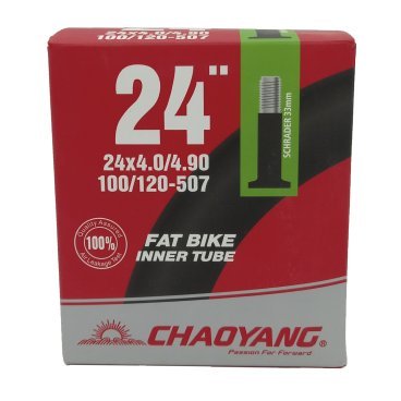 Велокамера STELS/CHAO YANG, 24" x 4.0", автовентиль, FAT BIKE, 650065