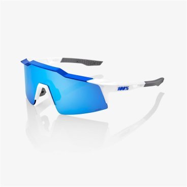 Очки велосипедные 100% Speedcraft, SL Matte White Metallic Blue / HIPER Blue Multilayer Mirror Lens, 61002-407-01