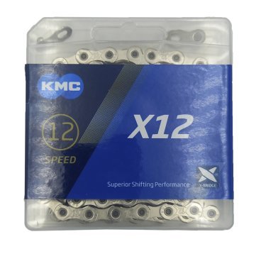 Цепь KMC X12, 12 скоростей, 126 звеньев, серебрянный, BX12NP126