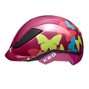 Шлем велосипедный KED Pina, детский, Butterfly Bordeaux, 2021