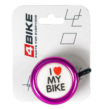 Велозвонок 4BIKE BB3202-Pin, алюминий, пластик, D-54 мм, розовый, ARV100036