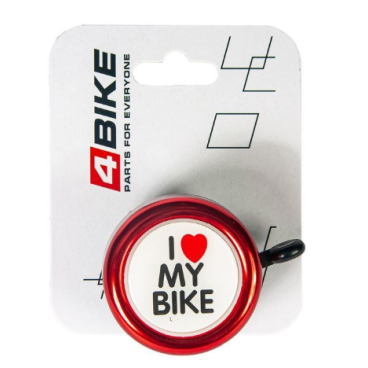 Велозвонок 4BIKE BB3202-Red, алюминий, пластик, D-54 мм, красный, ARV100034