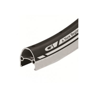 Обод велосипедный Vinca Sport 26”, 36H*14G, двойной, алюминий, защитная полоса, черный, GJD 26C (36H) black