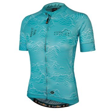 Велофутболка женская FUNKIER ROSSINI-W JW-2106 Mint WOMEN Pro Short Sleeve Jersey, мятный, рисунок "горы", 12-849