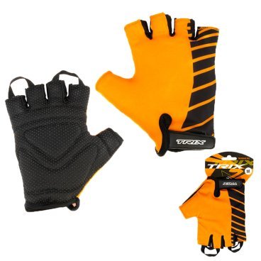 Велоперчатки TRIX мужские, короткие пальцы, оранжевые, GL-TX-018208C-2XL-OR