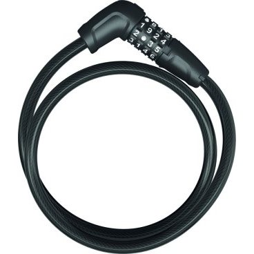 Велозамок ABUS 5410C/85 BK Numerino, тросовый, 10мм, кодовый, класс защиты 3/15, 276гр, черный,