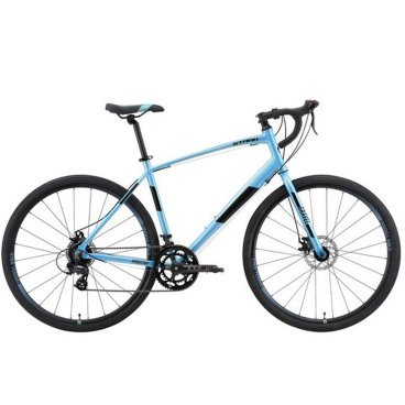 Фото Шоссейный велосипед Stark Gravel 700.1 D, голубой/чёрный, 2022, HQ-0005308