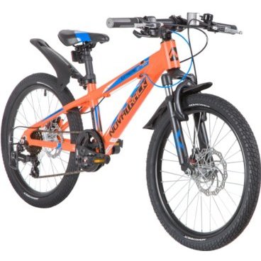 Подростковый велосипед NOVATRACK 20" EXTREME, оранжевый, алюминиевый, 7 скоростей, Shimano/MICROSHIT DISC, VX39732