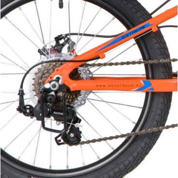 Подростковый велосипед NOVATRACK 20" EXTREME, оранжевый, алюминиевый, 7 скоростей, Shimano/MICROSHIT DISC, VX39732