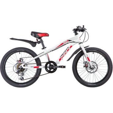 Детский велосипед NOVATRACK 20", PRIME, белый, алюминий, 6-скоростей, TY21/TS38/SG-6SI, дисковый тормоз ARTEK, VX33970