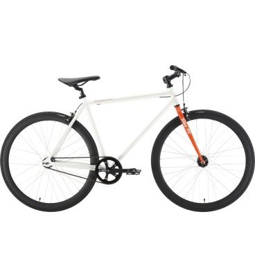 Фото Городской велосипед Stark, Terros 700 S, белый/оранжевый, 2022