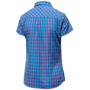 Рубашка Salewa PUEZ ECOYA DRY W S/S SRT, с коротким рукавом, туристическая, женская, 2018, синий, 27005_8238