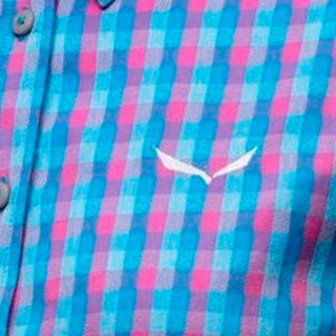 Рубашка Salewa PUEZ ECOYA DRY W S/S SRT, с коротким рукавом, туристическая, женская, 2018, синий, 27005_8238
