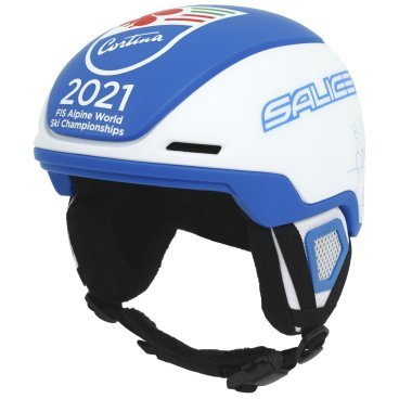 Велошлем Salice EAGLE Cortina, зимний, унисекс, белый/синий, 2022-23